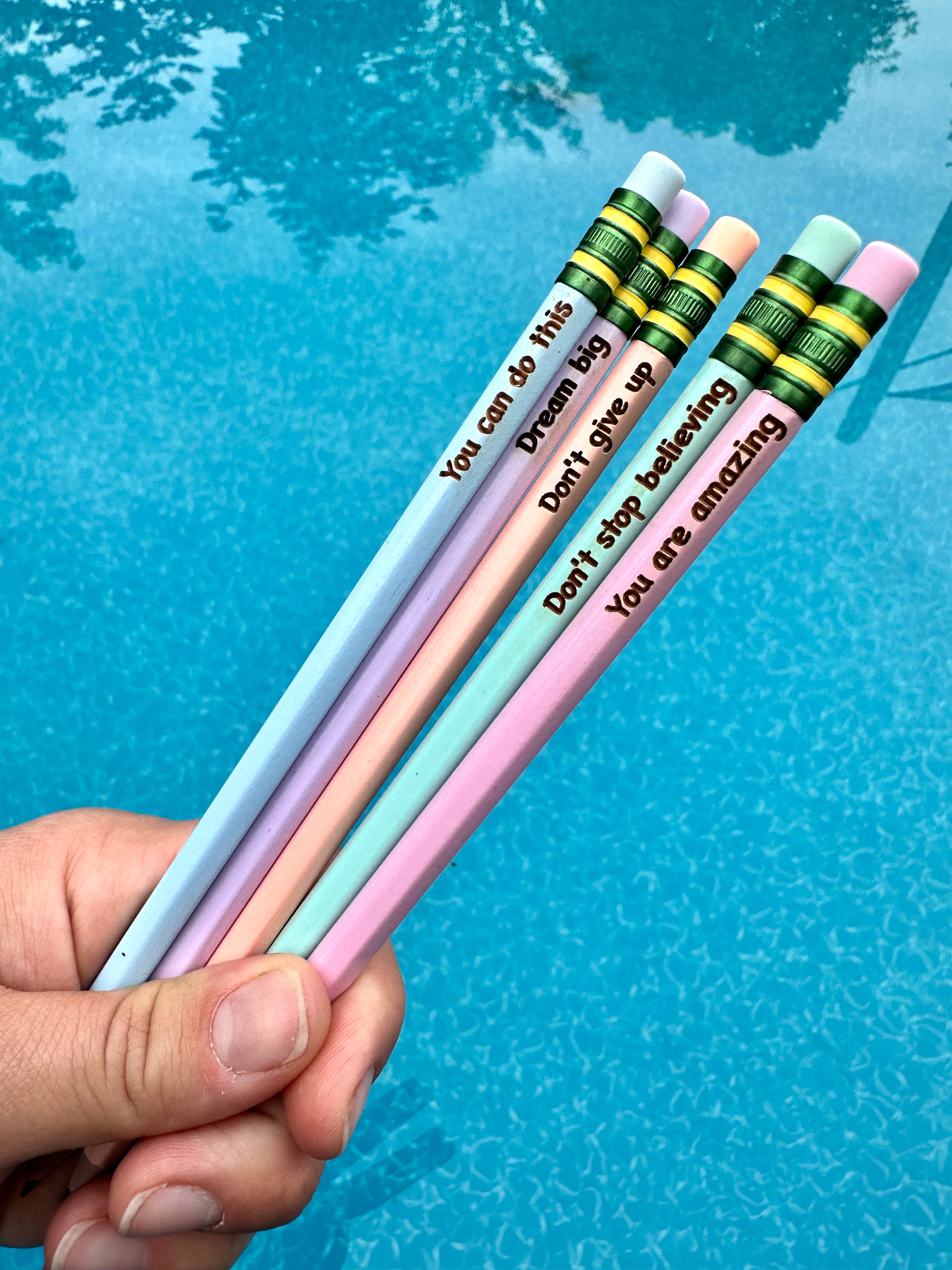 Personalized Pastel Ticonderoga Pencils - Laser Engraved