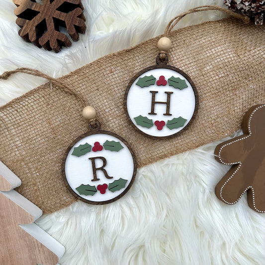 2025 Rustic Initial Ornament