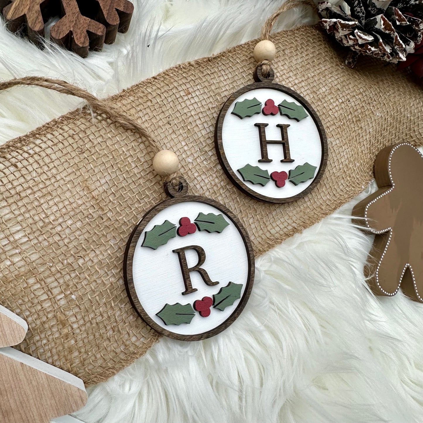 2025 Rustic Initial Ornament