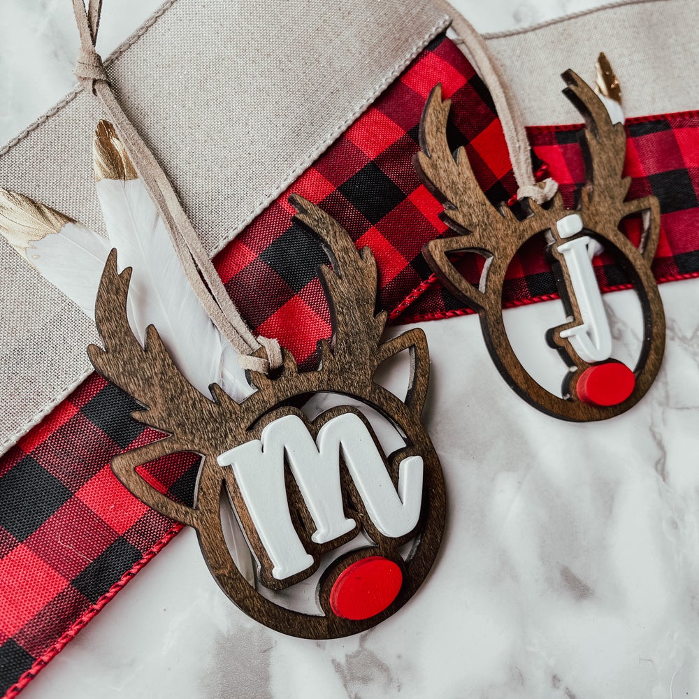 Reindeer Initial Ornament