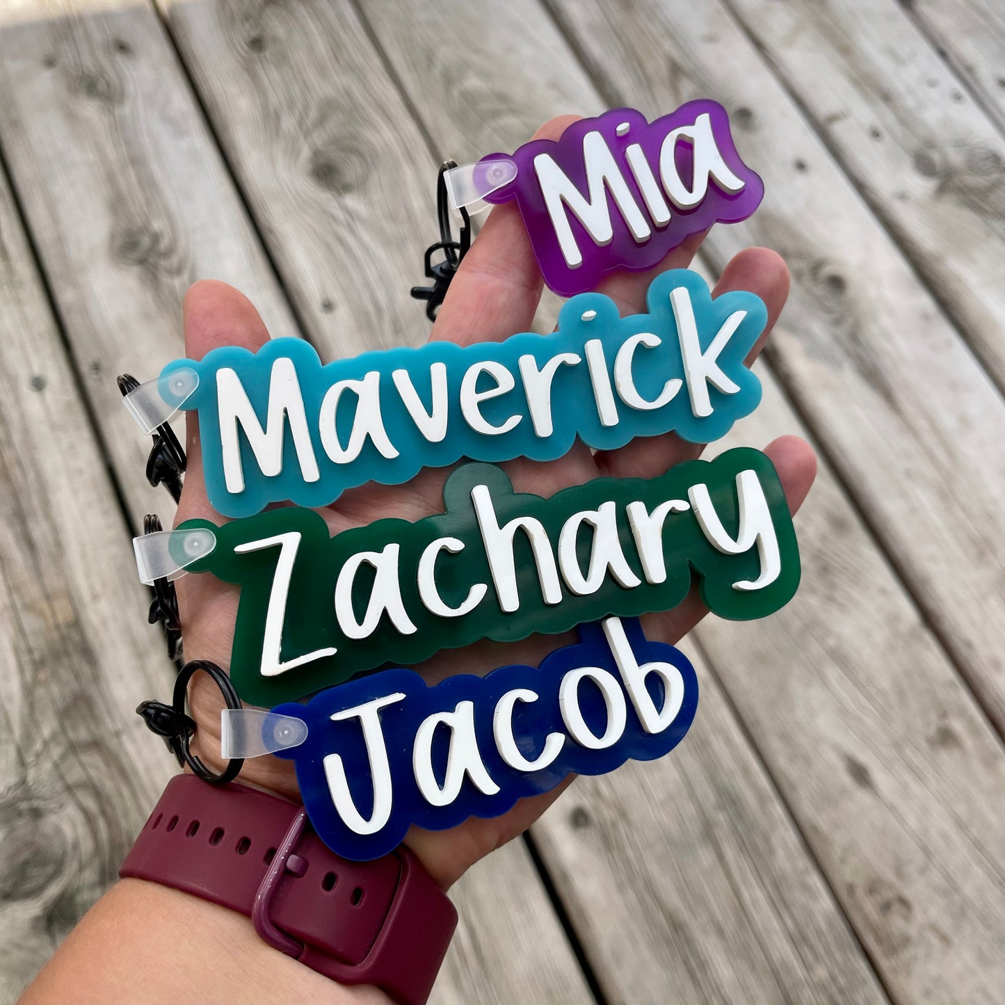 Acrylic Name Keychains, Backpack Tags