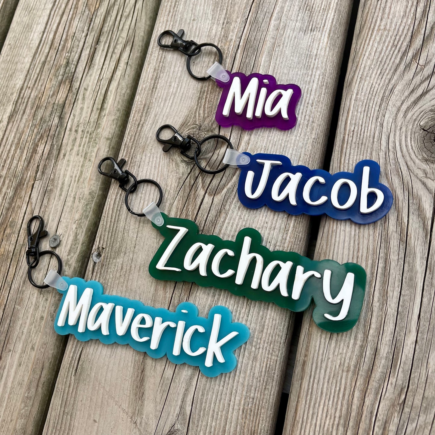 Acrylic Name Keychains, Backpack Tags